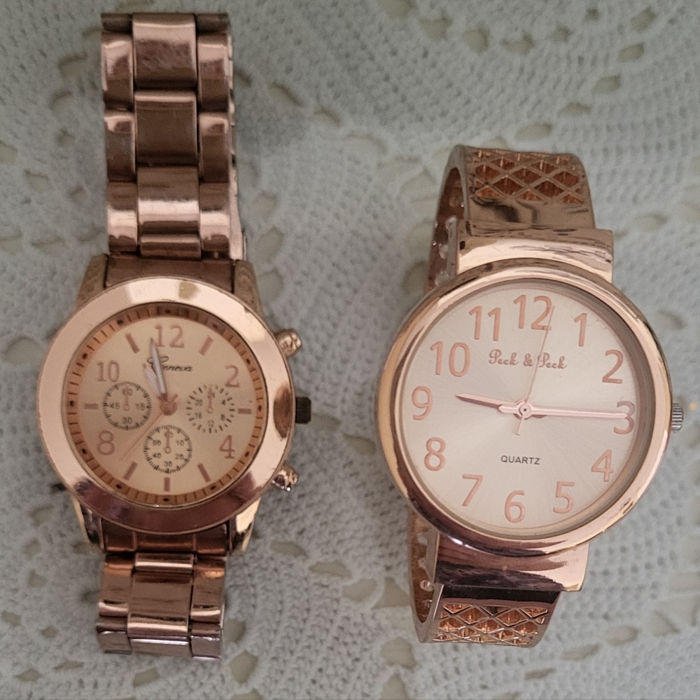 Two Rose Gold Womens Wristwatches